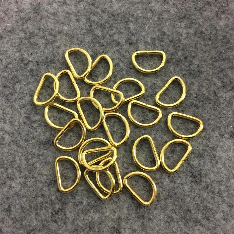 100 шт 12 мм золотой цвет d-образная Пряжка Швейные аксессуары DIY тесьма подключения пряжки ручной работы материалы TQ532