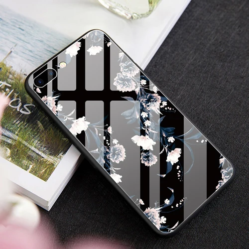 Индивидуальный роскошный стеклянный чехол для телефона для iphone X XS чехол для MAX XR цветочные чехлы «сделай сам» для iphone 7 6 6s 8 Plus стеклянная крышка 10 Coque - Цвет: 4619