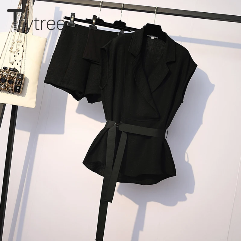 Trytree летний женский комплект из двух предметов Повседневный Топ с отложным