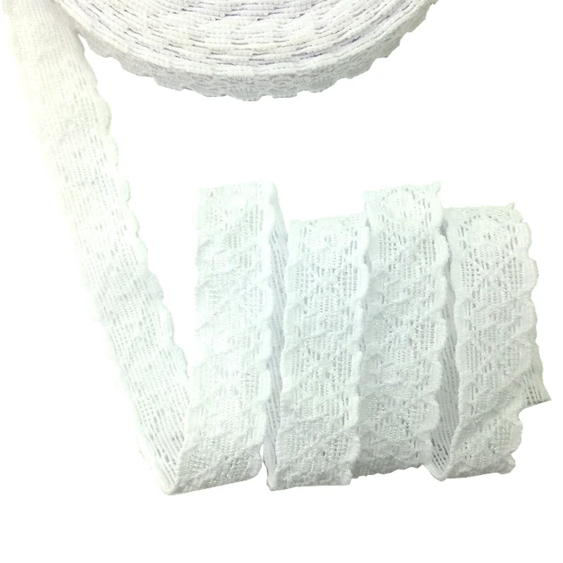 L08 White 5Yards 5/8 Lace trim elastic bands DIY Headband Girls Ponytails decoration Accessories - Цвет: L08 White