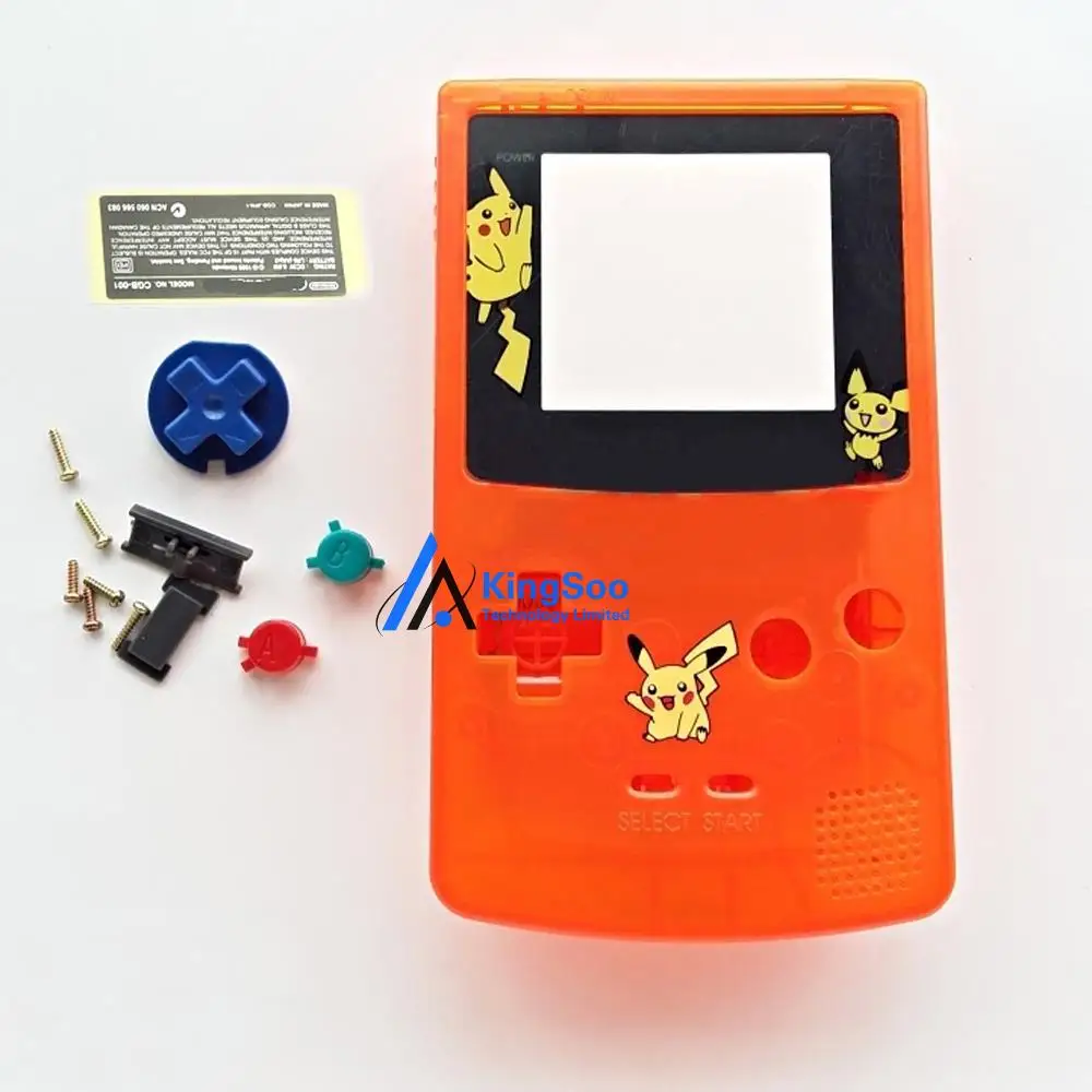 Прозрачный чехол-накладка оранжевого цвета для Gameboy цвет GBC pikachu pokemon | Электроника