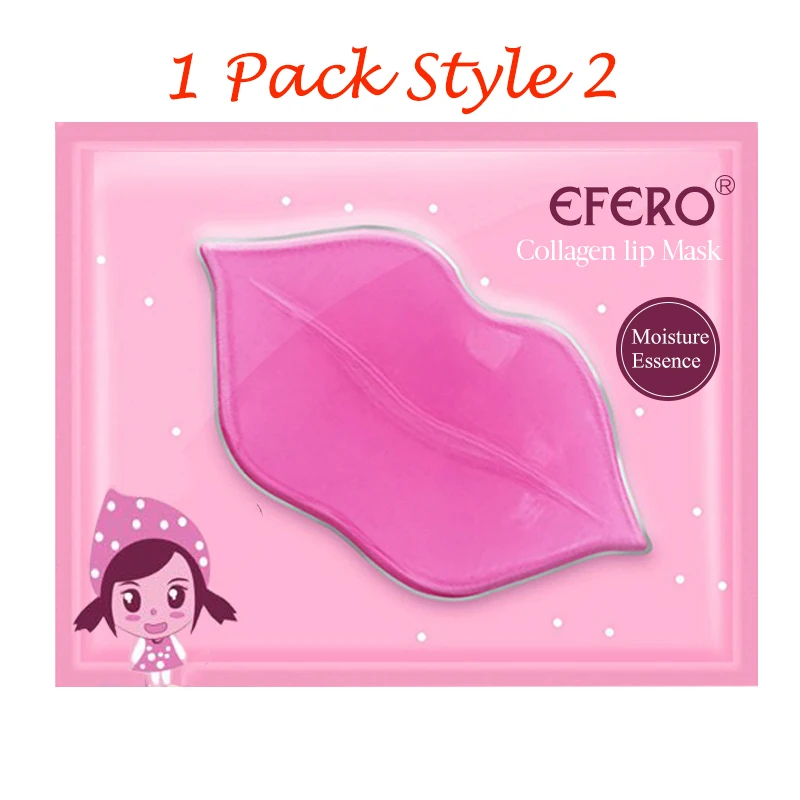 1 pack style 2 EFERO коллаген для губ маска колодки патч для нашивка губы увлажняющий, отшелушивающий увеличивающий бальзам для губ насос Essentials Губы уход 1/2 pack TSLM1 - Цвет: 1 pack style 2