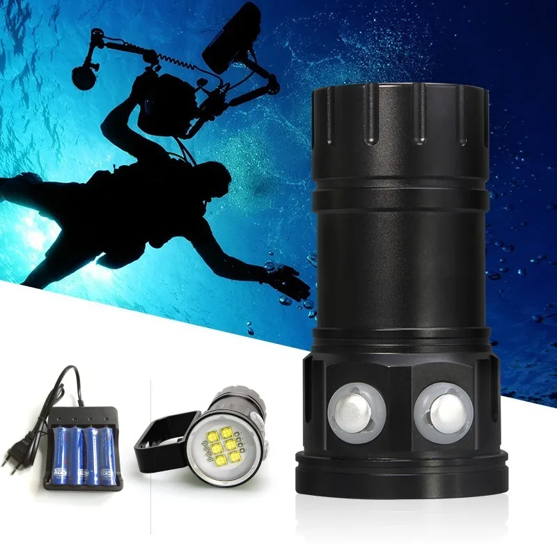 

Tinhofire Diving 80M Underwater XHP70 XHP90 / L2 Photography Video White Red Blue LED Photo Fill light Flashlight 18650 Battery