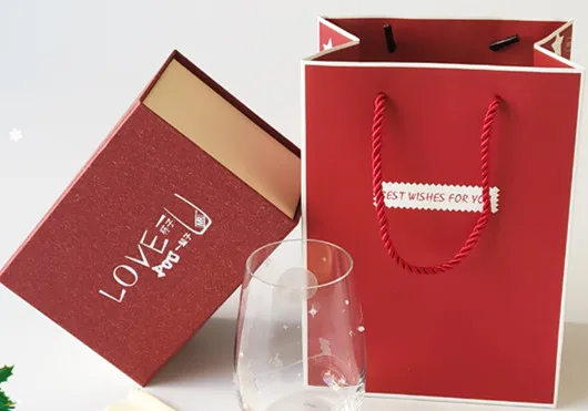 Gift Box Хрустальные стеклянные кружки для кофе с двойными стенками, изоляционные чашки для чая и молока, акриловые стразы, заполненные рукояткой, рождественский подарок, на заказ - Цвет: Gift Box