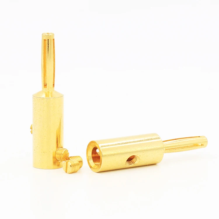 VB421G 24K позолоченный Акустический кабель разъем типа банан 8 шт.|speaker cable plug|plug goldplug