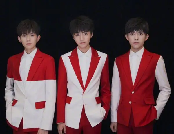 Red-White Stitching Blazers Set One Button Slim Fit Tuxedo Suit Men's Wedding Groomsmen Dress Singer Group Performance Costumes