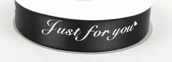 45 метров/ширина рулона 2,5 см печатный логотип "just for you" лента Подарочная цветочная упаковка - Цвет: Черный