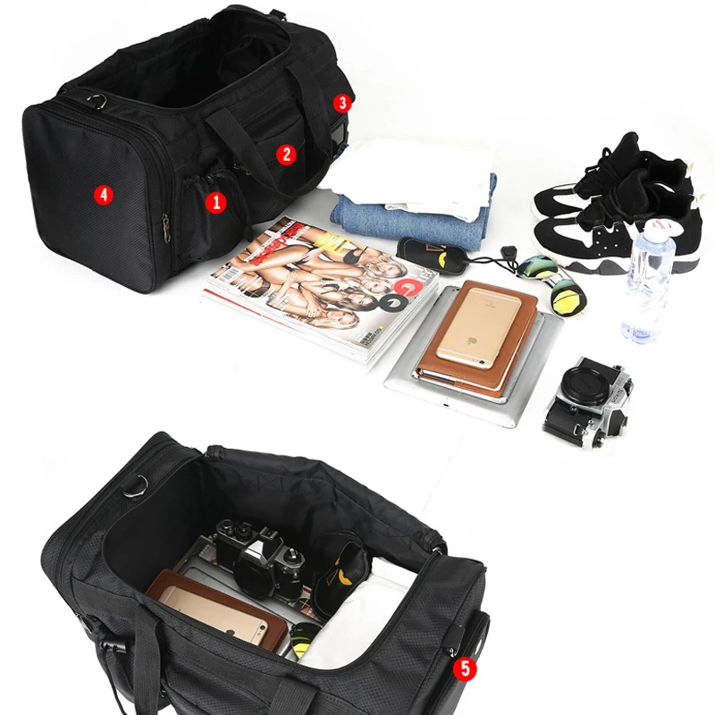 Scione Nylon Gym Sport Bag for Men's Fitness Trainning Handbag with Shoe Compartment Pocket bolsa de deporte para las mujeres