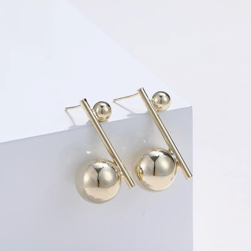 Изысканные уникальные дизайн импортированные серьги-гвоздики из латуни с покрытием золотом 14 карат для женщин Бижутерия из серебра 925.