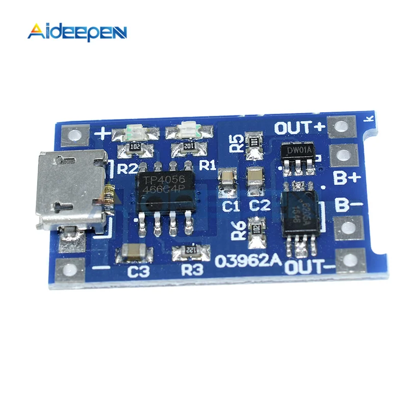 10 шт./лот DC 5V 1A Micro USB 18650 литиевая батарея зарядное устройство Модуль + защита