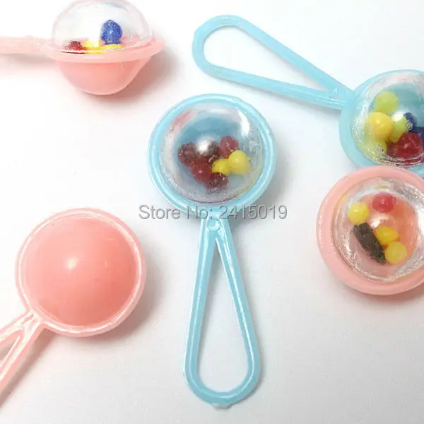 Симпатичные недорогие погремушки для детей длина 4 см 1-1/2 дюйма голубые и розовые