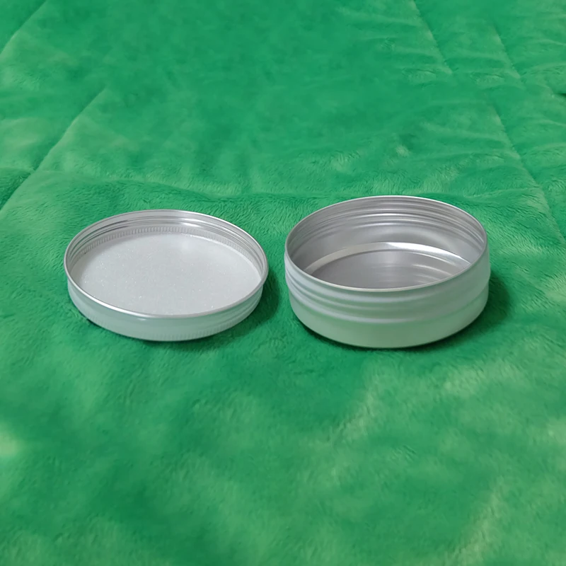 

White 60g Aluminum Jar Refillable Cosmetic Cream Wax Empty Bottle, Cream apcking Jar free shipping 50pcs