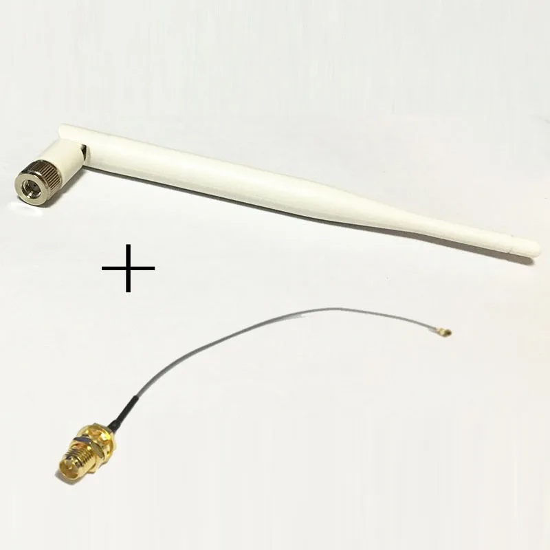 

2.4Ghz 6dbi High Gain Wifi Antenna Omni RP-SMA Male Connector White + RP-SMA Female to u.fl/ipx Connector Cable 15cm