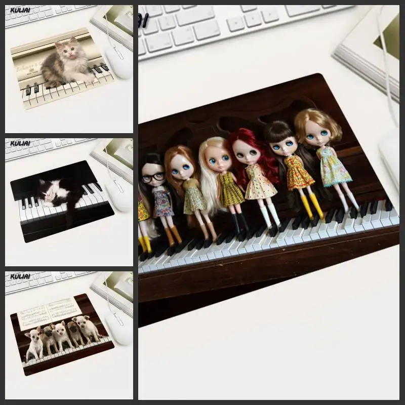 Коврик для мыши XGZ 22X18/25X20/29x25 см, игровой коврик для механической мыши с забавным пианино животным, нескользящий, маленький