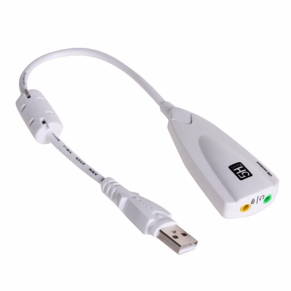 JZYuan 5HV2 Внешняя USB 2 0 Звуковая карта 7 1 канальный адаптер в 3D Виртуальная Аудио