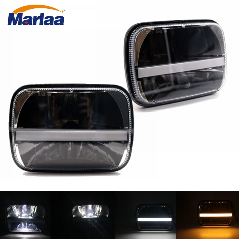 Marlaa 7 &quotx 6&quot 5x7 дюймов черная проектор светодиодный фары для Jeep Cherokee XJ H6054 H5054 H6054LL