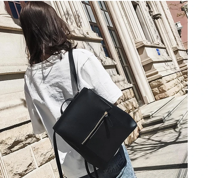 OTHERCHIC простые Стильные Модные женские рюкзаки искусственная кожа черный