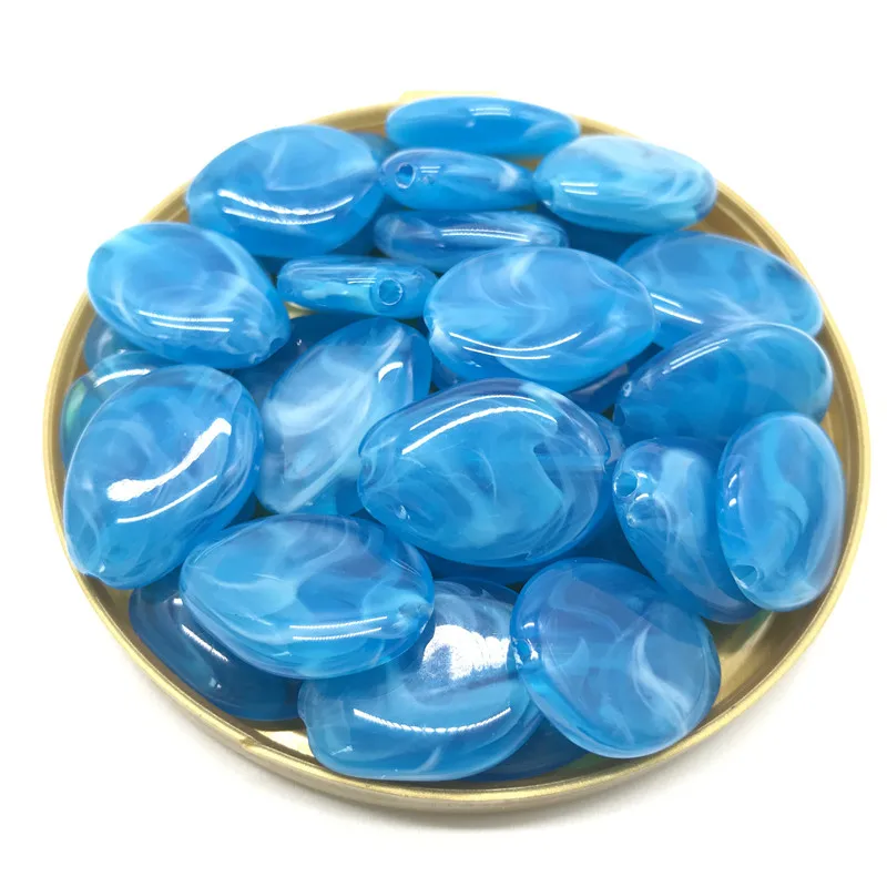 10pcs 18x25mm imitation natural goose soft stone oval acrylic beads For Jewelry Making DIY bracelet necklace - Цвет: 10
