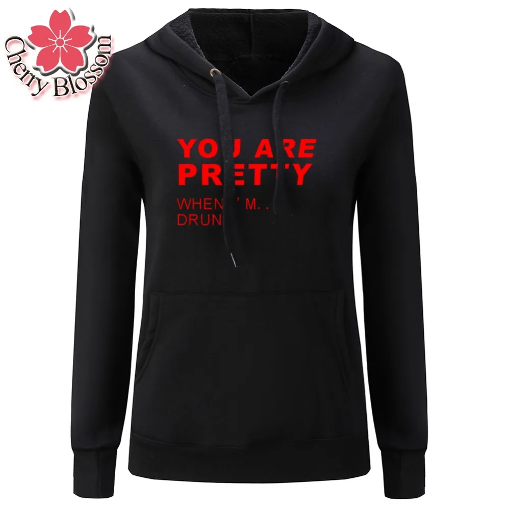 Cherry Blossom Harajuku Hoodies Winter Thick Warm Sweatshirts Hooded Sweat Women Casual Feminina Loose Pullover Jumper | Женская одежда