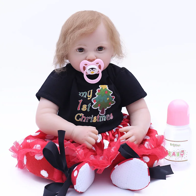 Boneca Reborn 19 дюймов мягкая силиконовая виниловая Одежда для кукол юбка в горошек
