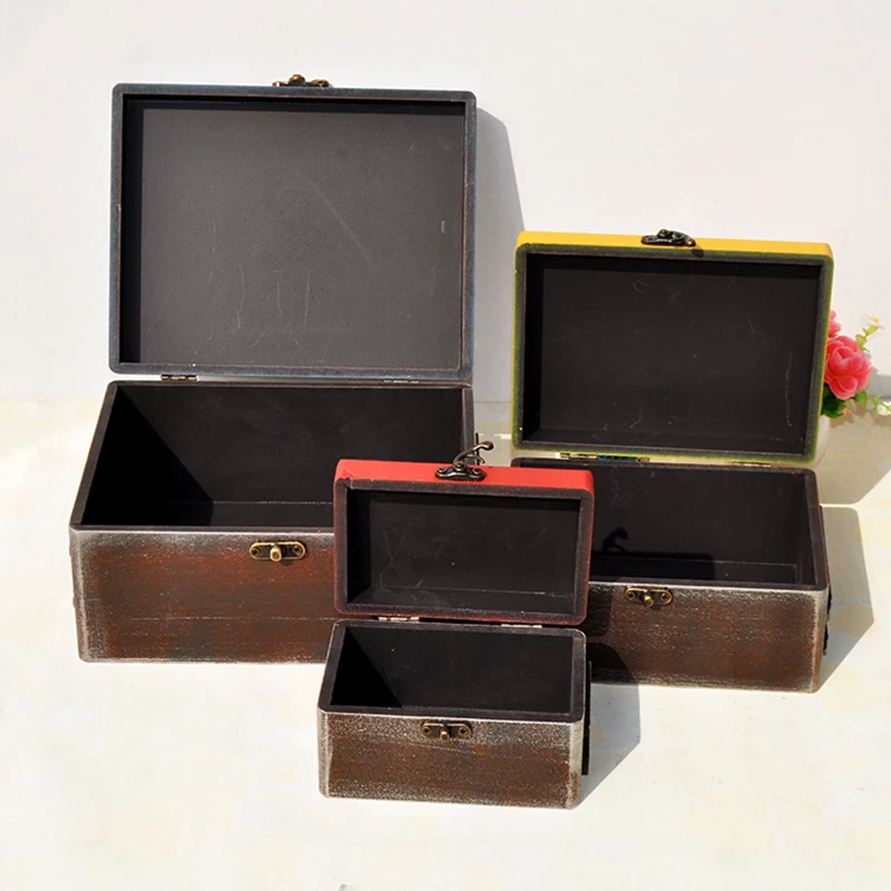 Американский Цифровой деревянный ящик для хранения ретро-ящик с замком