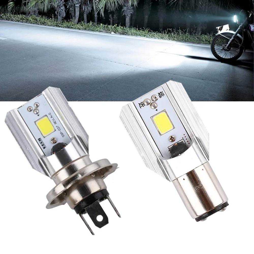 H4 H6 светодиодные фары для мотоцикла COB Led 1000LM BA20D Hi Lo лампа скутера ATV мото
