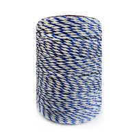electric fence poly wire white blue polywire with steel wire poly rope for horse fencing ultra low resistance hot wire fencing