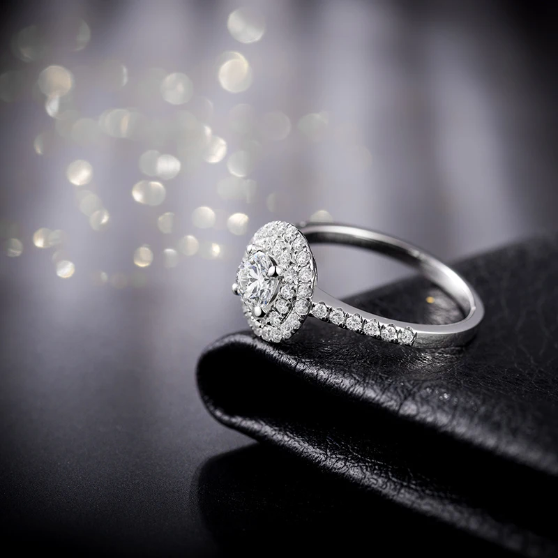 LOVERJEWELRY однотонные 14 к белое золото круглая форма сверкающие бриллианты