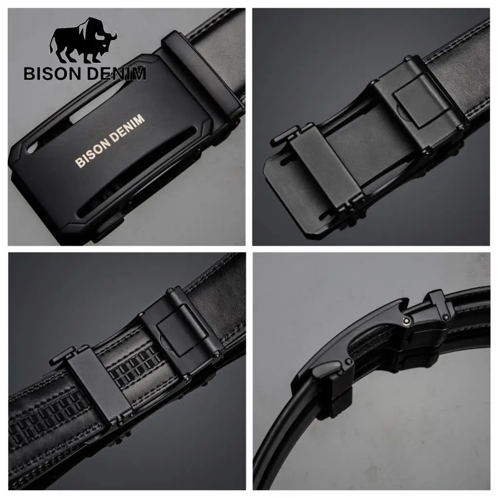 Ремень BISON DENIM N71391 мужской из натуральной воловьей кожи повседневный брендовый