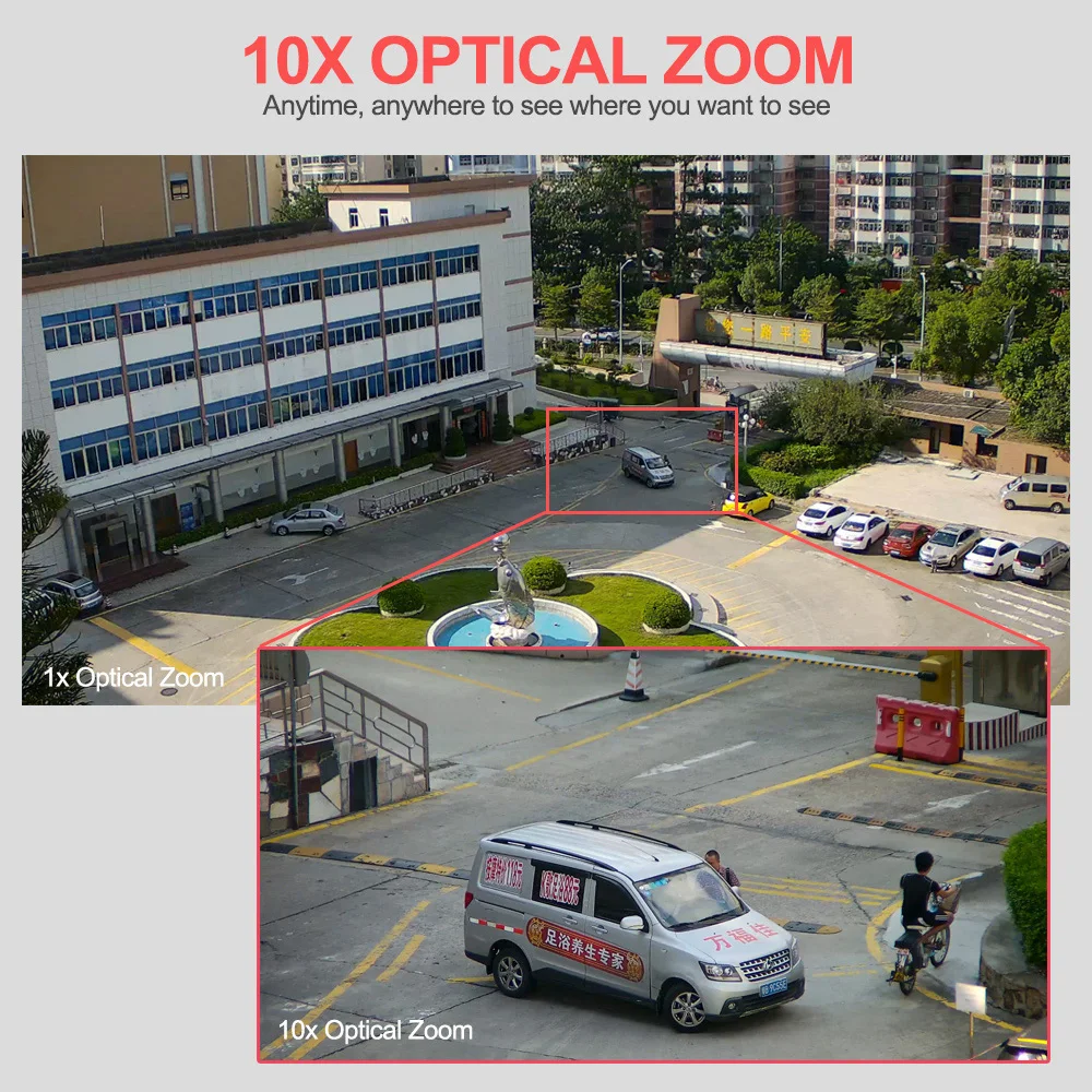 Беспроводная купольная PTZ камера видеонаблюдения 1080P 10x оптический зум Wi Fi ONVIF 60