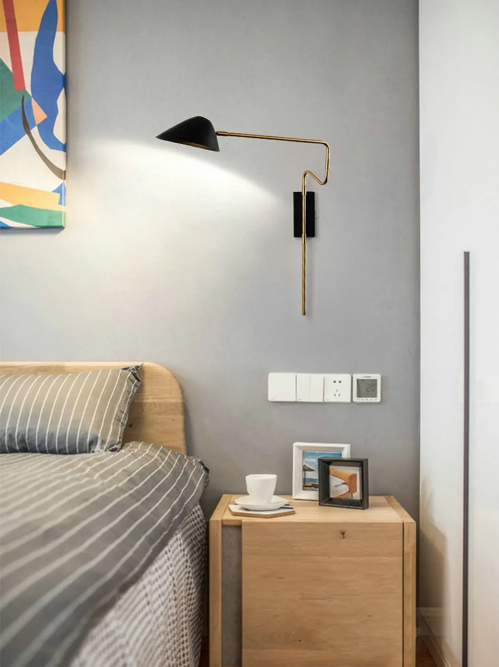 360 Degree Rotatable Modern Wall Lamp With Switch G9 Included Living Room Bedroom Bedside Reading Light with EU/US Plug