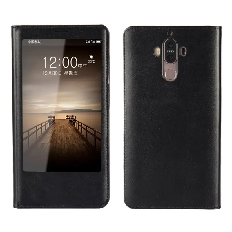 Чехол для huawei mate 9 Coque окошком экрана телефона из искусственной кожи с откидной