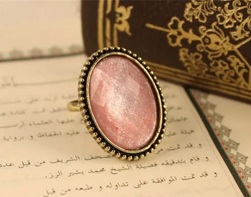 Free Shipping Fashion Retro All-match Oval Cut Flower Ring Jewelry White Pink ldy | Строительство и ремонт