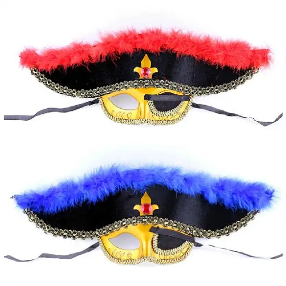 Новинка Cyclops Пираты перо маска Хэллоуин Маскарадная Половина лица Bauta маски