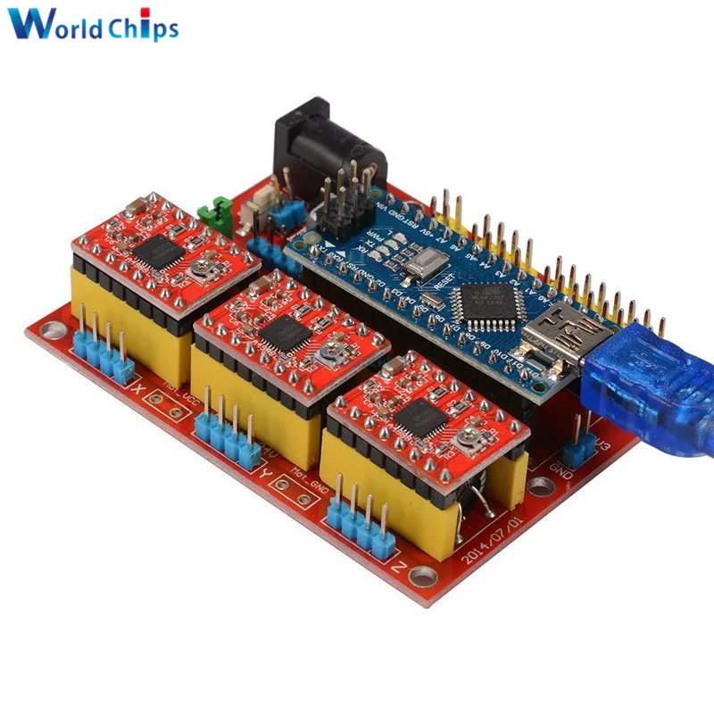 Плата расширения с ЧПУ V4 Nano V3.0 модуль 3 * A4988 Reprap шаговый комплект драйверов