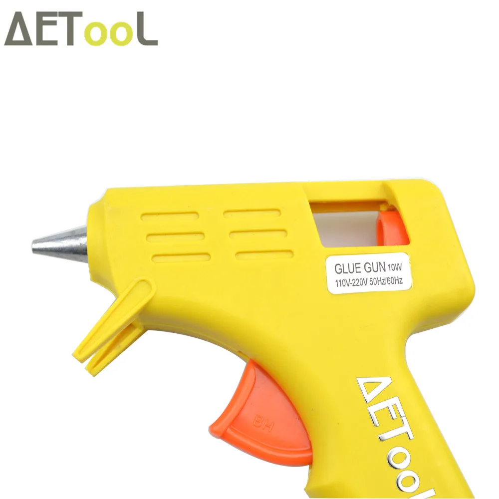 AETool 10 Вт желтый термо пистолет тепловой Горячая силиконовая Пистолетная клеевая