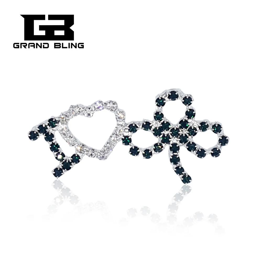 Стразы брошь в виде шампанского ювелирные изделия I LOVE Shamrock булавка с надписью |