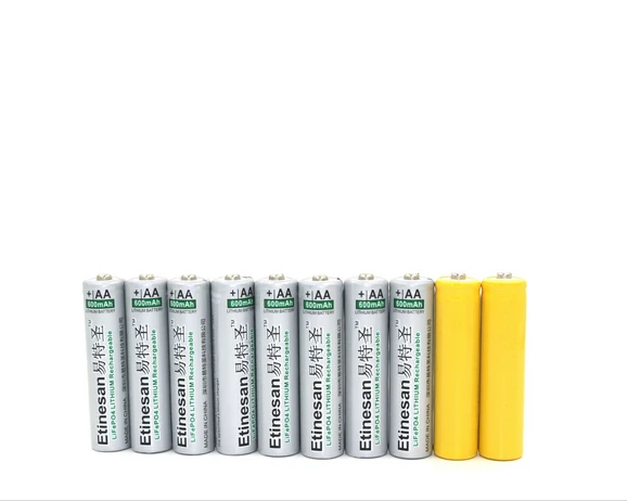 8 шт./партия Etinesan 600 мАч 14500 lifepo4 3 2 в AA Аккумуляторная батарея GOO качество Реальная