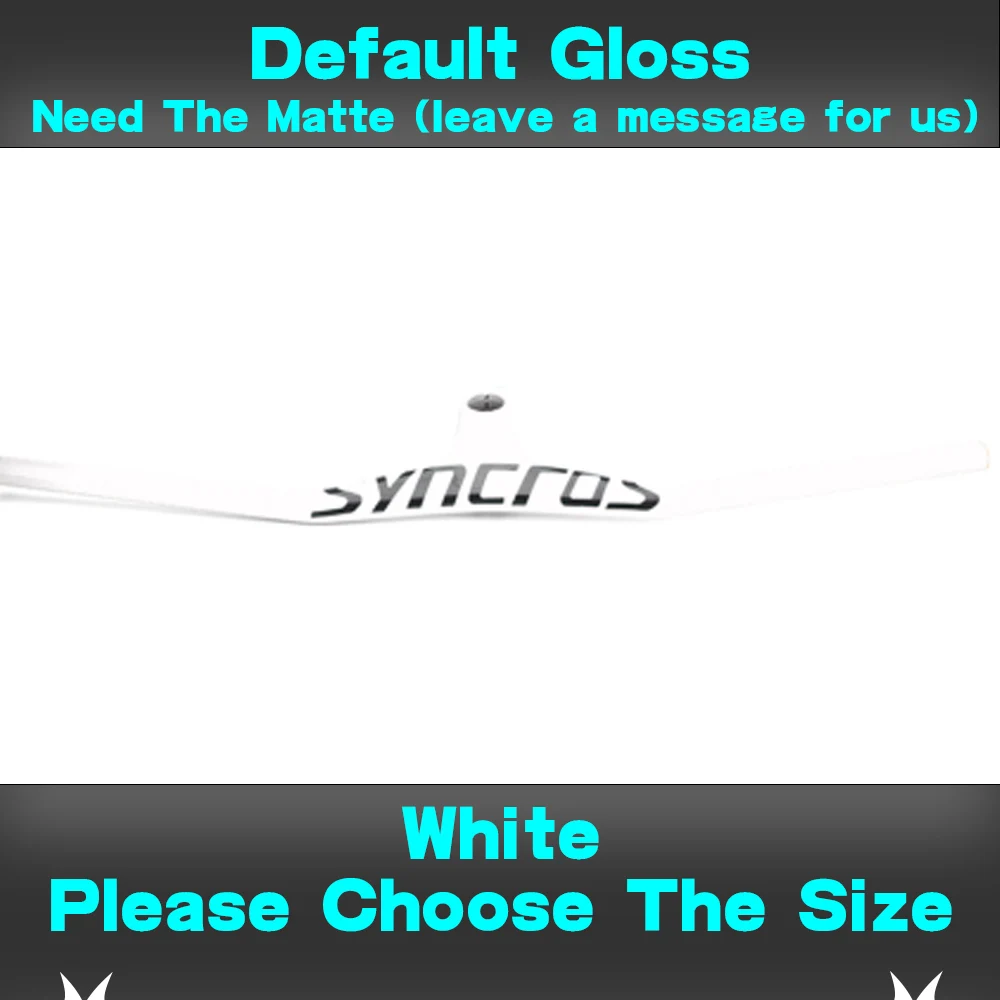 Glossy White Syn Custom Champion MTB велосипедный стояк-17 градусов однообразный Интегрированный руль со стволом 3 к черный матовый углеродный MTB руль - Цвет: Glossy White
