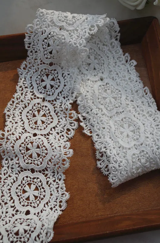 

5 yards Off White Lace Trim Cotton Crochet Trim Lace, 100% Cotton by the yard, LT009
