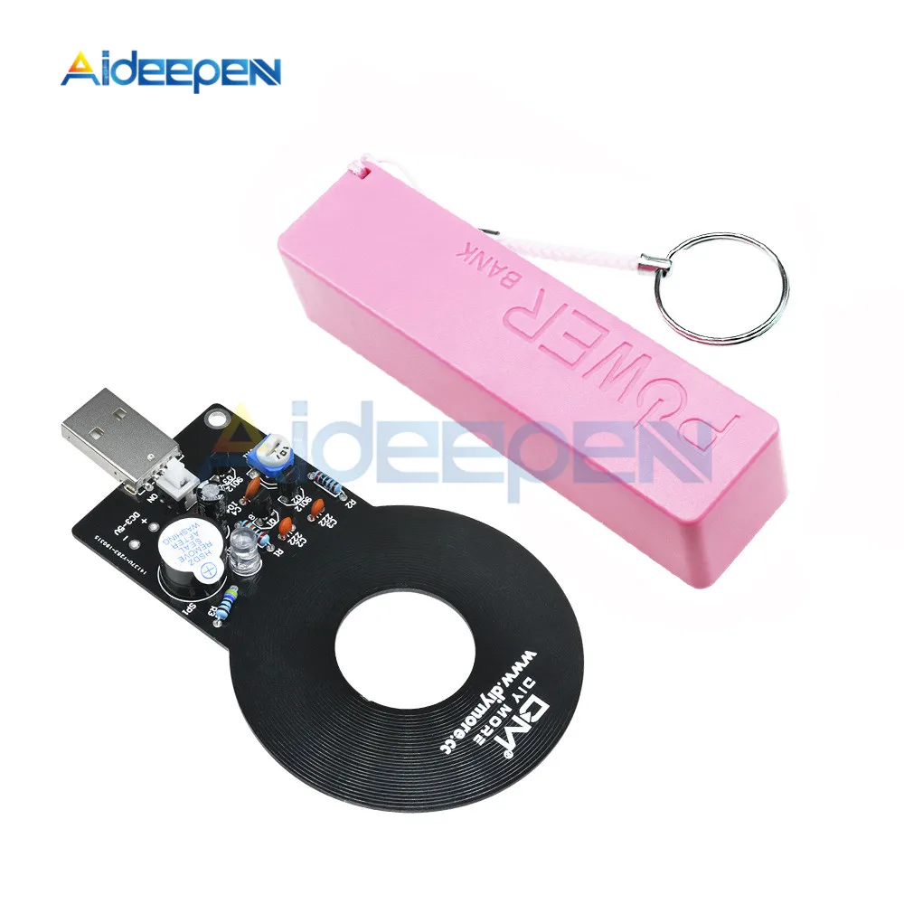 Detector Pink Case Металлоискатель электронный DC3V-5V Бесконтактный модуль датчика электронная часть металлоискатель с 18650 чехол для батареи DIY Kit - Цвет: Detector Pink Case