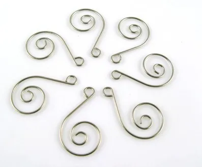 

50pcs Silver Spiral Scroll Hooks Hangers Crystal Wedding Tree S METAL HOOK