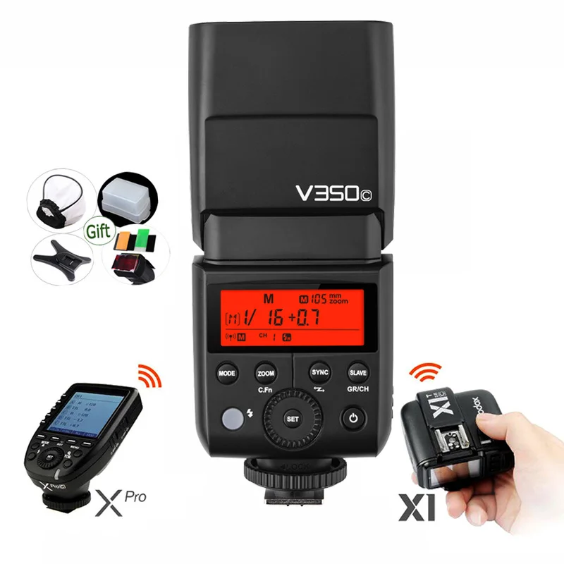 

Godox V350C 2000mAh Li-ion Battery Speedlite + Xpro-C / X1T-C Transmitter Trigger TTL 2.4G HSS Flash Light for Canon Camera