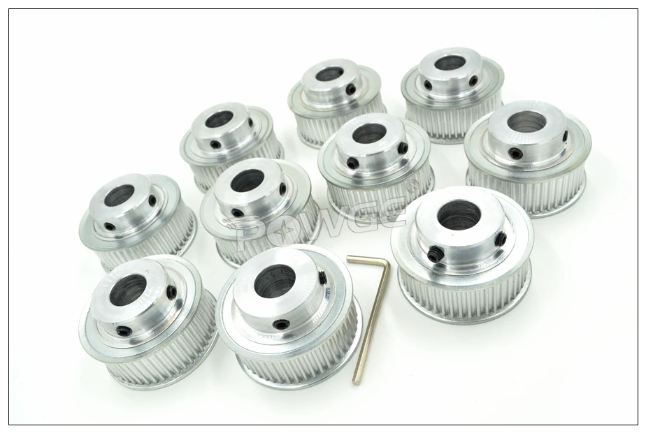POWGE 50 шт. 48 зубцов 3 м зубчатый шкив Bore6/8/10/12/14/15/20 мм Fit W = 15 3M ремень CNC гравировальный