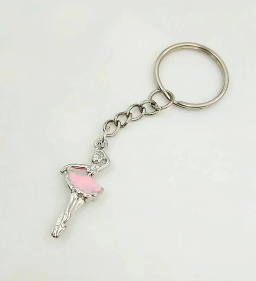 Эмаль брелок в виде балерины для ключей сумка кольцо с сумочкой пара