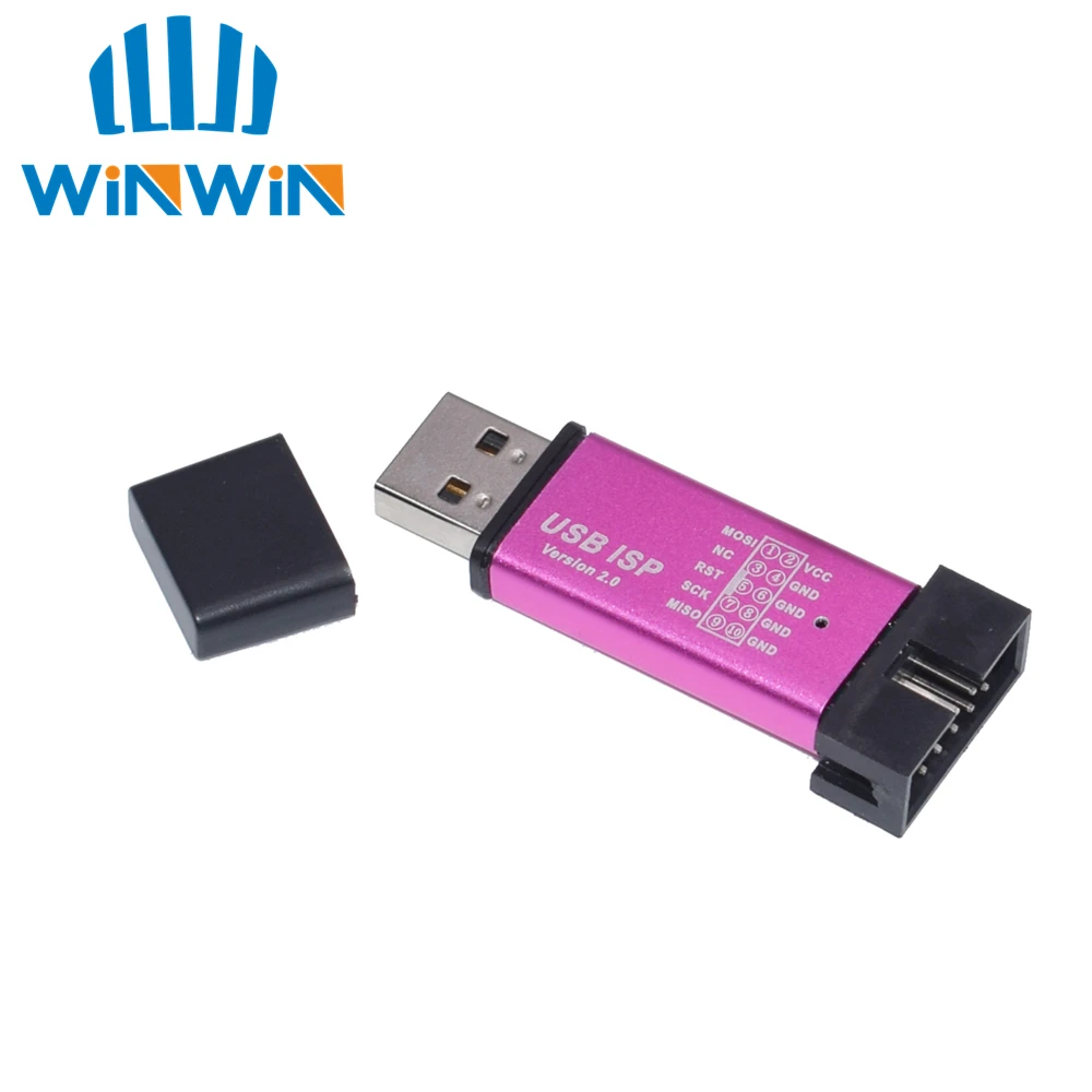 USB ISP USBISP USBASP ASP программатор в алюминиевом корпусе для 51 ATMEL AVR WIN7 64 (случайный