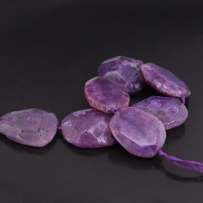 

15.5"/strand Purple Faceted Raw Agates Drusy Slab Nugget Loose Beads,Natural Onxy Gems Slice Pendant Jewelry Making Supplier