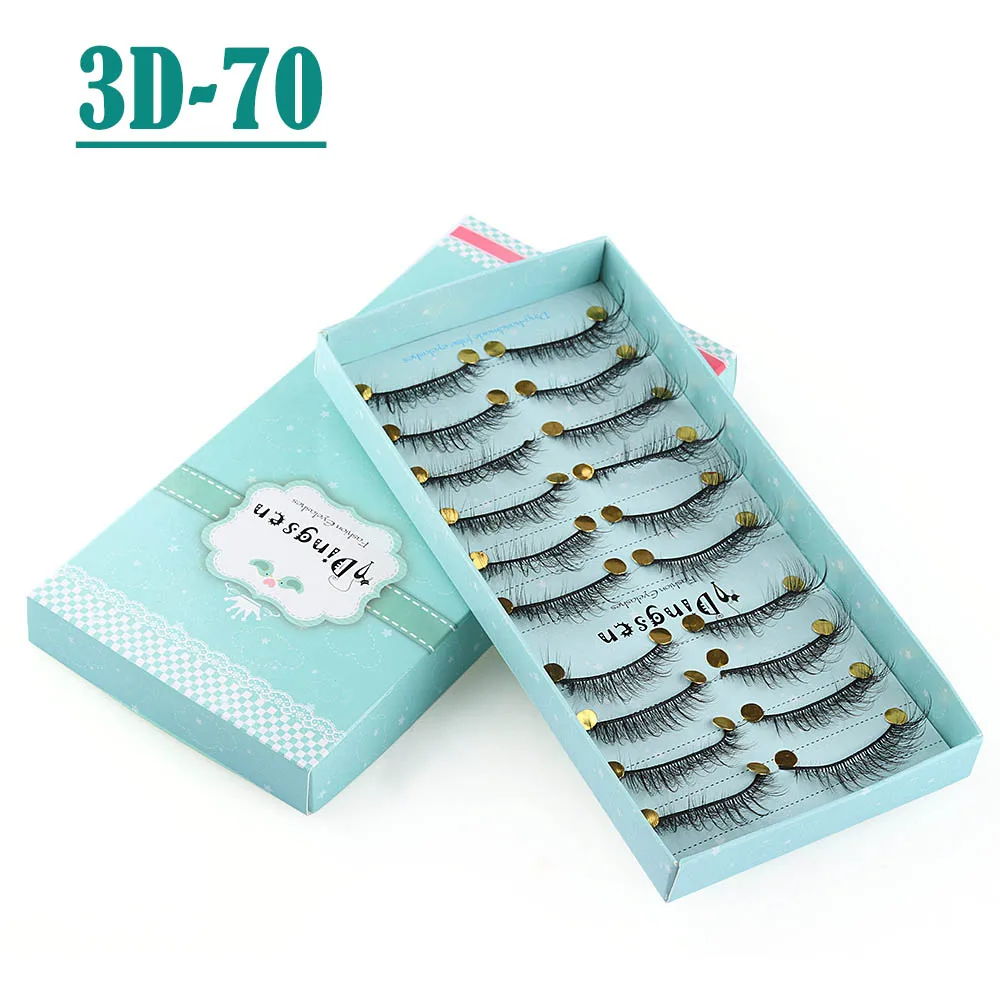 3D-70 10 пар 3D искусственный норковый волос накладные ресницы перекрещивающиеся густые пушистые ресницы удлинение мягкие натуральная ресница макияж для глаз инструменты - Цвет: 3D-70