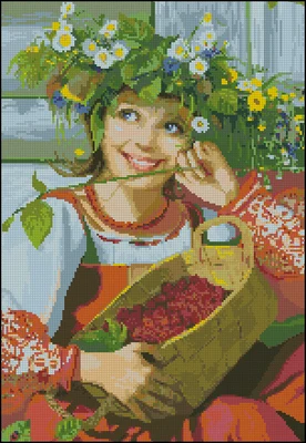 Рукоделие вышивка крестиком наборы для вышивки 14 шт. фруктовая девушка | Дом и сад