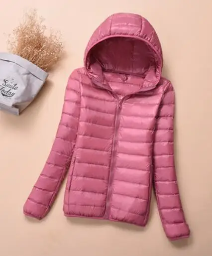 hoodie pink SEDUTMO зимние куртки размера плюс 4XL, женские пуховики, ультра-светильник, пальто на утином пуху, короткая куртка с капюшоном, весенние парки ED658 - Цвет: hoodie pink